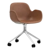 Chaise de bureau à roulette avec accoudoirs en cuir marron Swivel 4W Ultra Leather Ultra 41574 - Normann Copenhagen