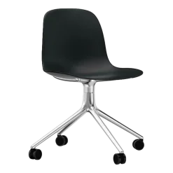 Chaise de bureau à roulettes en polypropylène noire Swivel 4W noir - Normann Copenhagen