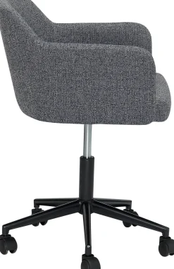 Chaise de bureau à roulettes en tissus gris foncé Rest- Hübsch