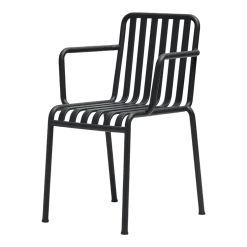 Chaise de jardin avec accoudoir en métal anthracite Palissade - HAY