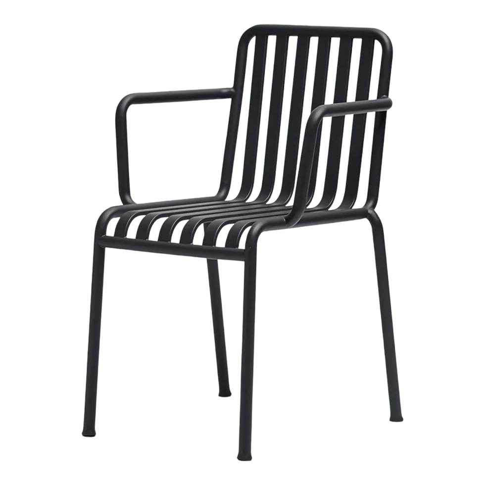 Chaise de jardin avec accoudoir en métal anthracite Palissade - HAY