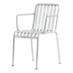 Chaise de jardin avec accoudoir en métal gris galvanisé Palissade - HAY