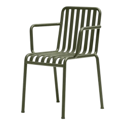 Chaise de jardin avec accoudoir en métal olive Palissade - HAY