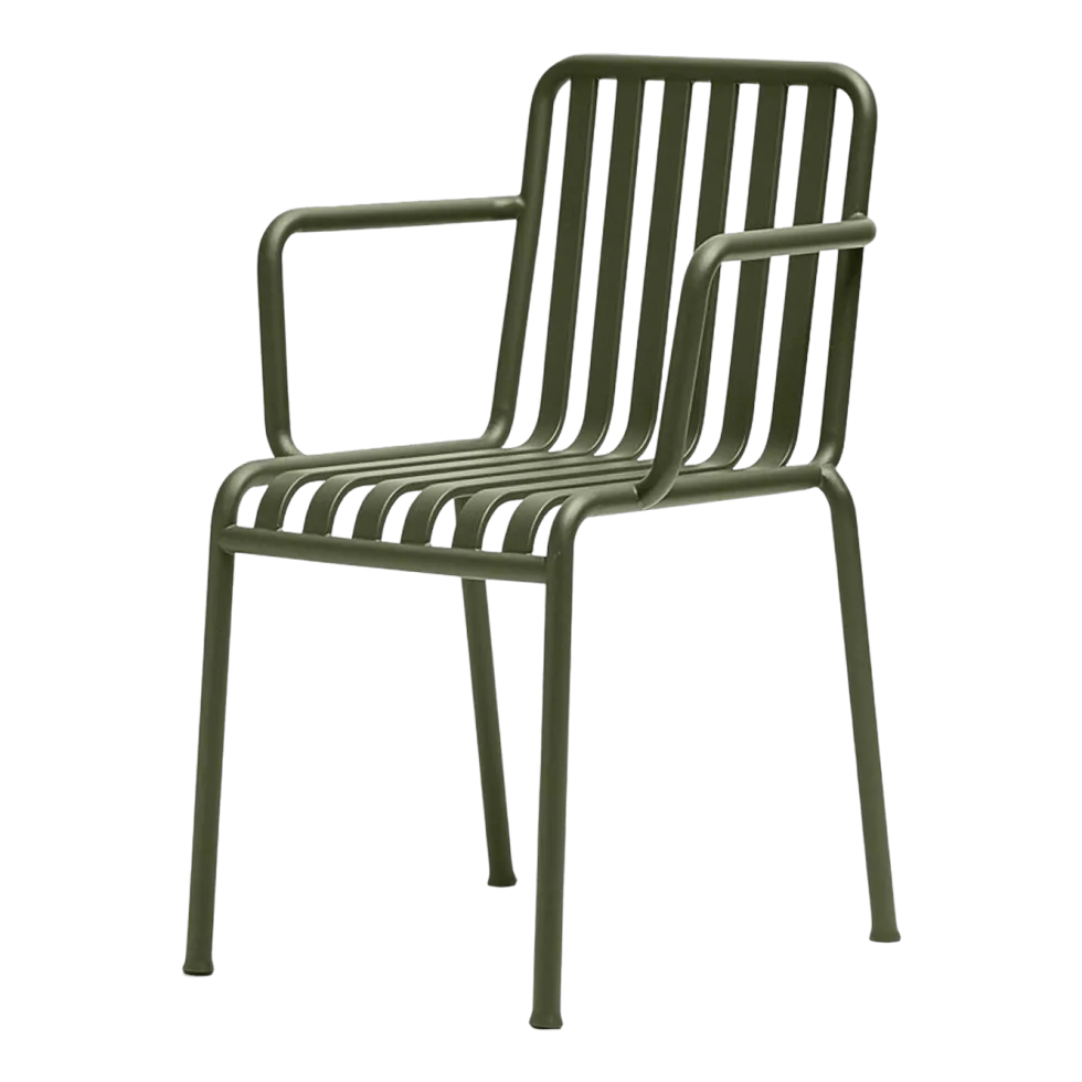 Chaise de jardin avec accoudoir en métal olive Palissade - HAY