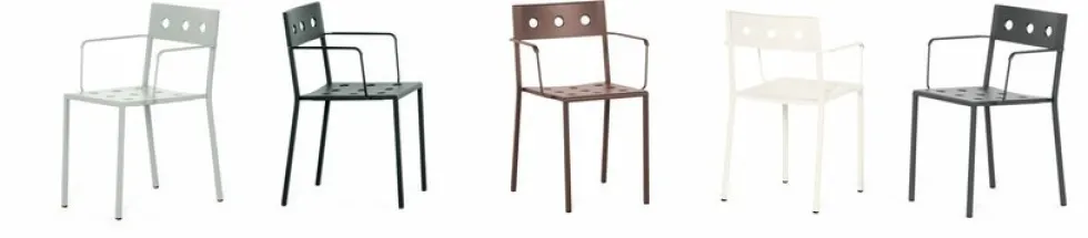 Chaise de jardin avec accoudoirs en acier anthracite Balcony - HAY