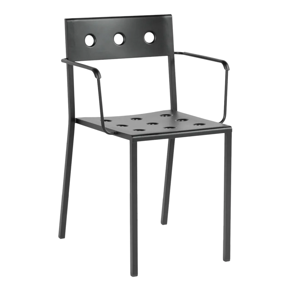 Chaise de jardin avec accoudoirs en acier anthracite Balcony - HAY