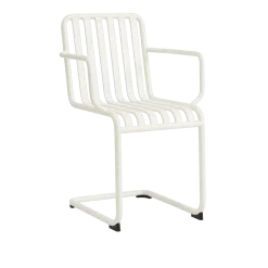 Chaise de jardin avec accoudoirs en acier blanc cassé Palissade - HAY