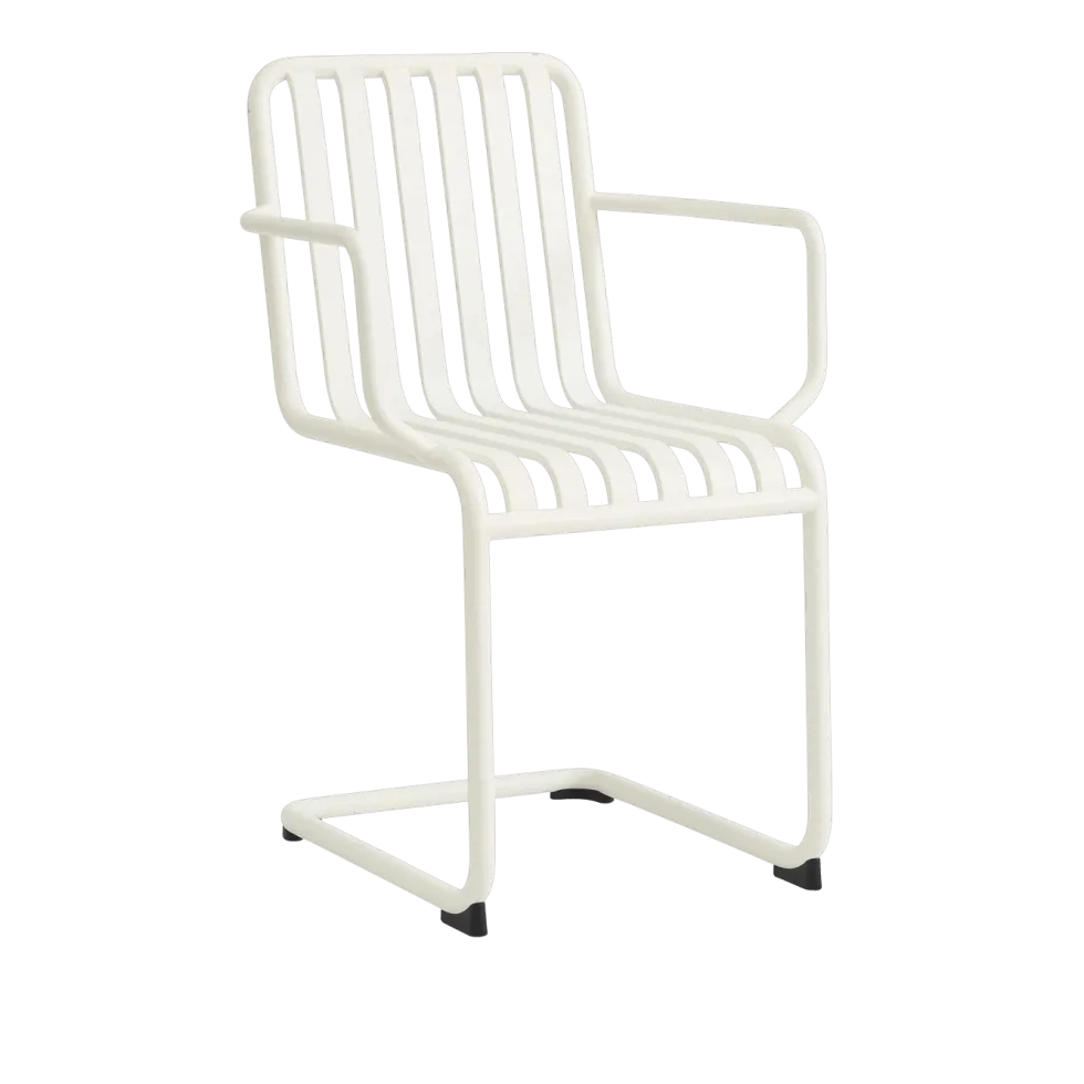 Chaise de jardin avec accoudoirs en acier blanc cassé Palissade - HAY