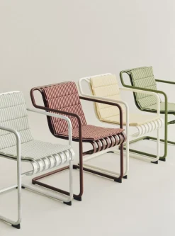 Chaise de jardin avec accoudoirs en acier galvanisé 54x65x80cm Palissade - HAY