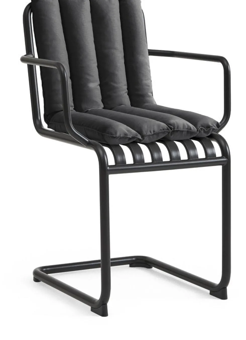 Chaise de jardin avec accoudoirs en acier gris anthracite Palissade - HAY