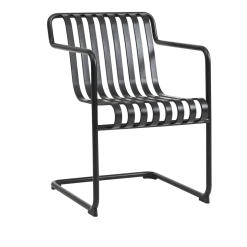 Chaise de jardin avec accoudoirs en acier gris anthracite 54x65x80cm Palissade - HAY