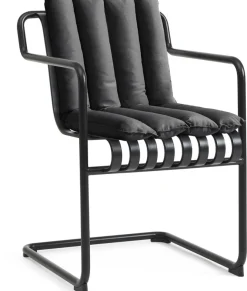 Chaise de jardin avec accoudoirs en acier gris anthracite 54x65x80cm Palissade - HAY