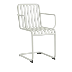 Chaise de jardin avec accoudoirs en acier gris clair Palissade - HAY