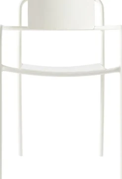 Chaise de jardin avec accoudoirs en acier inoxydable blanc pur Patio - Tolix