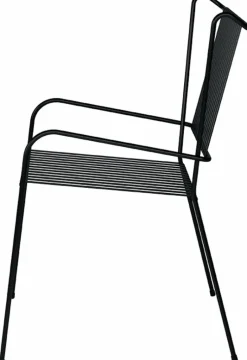 Chaise de jardin avec accoudoirs en acier noir Capri - Cools Collection