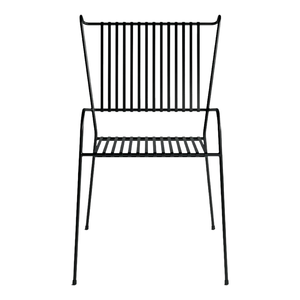 Chaise de jardin avec accoudoirs en acier noir Capri - Cools Collection