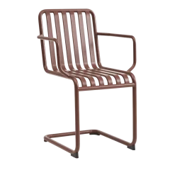 Chaise de jardin avec accoudoirs en acier rouge Palissade - HAY