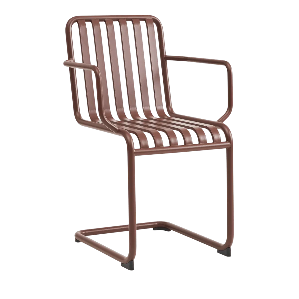 Chaise de jardin avec accoudoirs en acier rouge Palissade - HAY