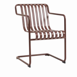Chaise de jardin avec accoudoirs en acier rouge 54x65x80cm Palissade - HAY