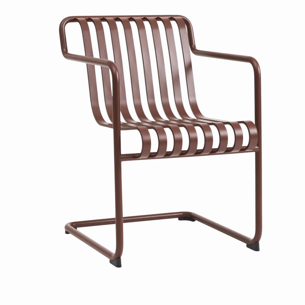 Chaise de jardin avec accoudoirs en acier rouge 54x65x80cm Palissade - HAY
