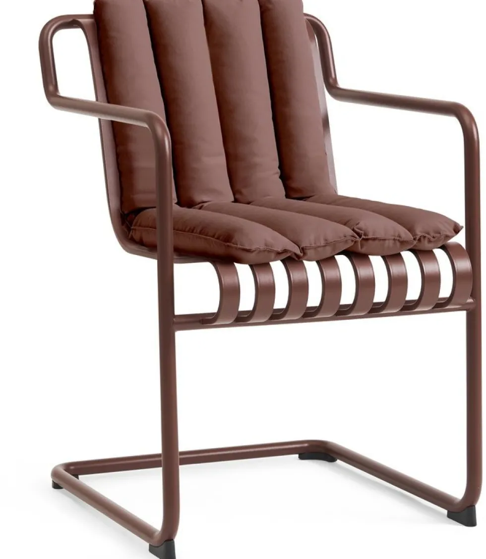 Chaise de jardin avec accoudoirs en acier rouge 54x65x80cm Palissade - HAY