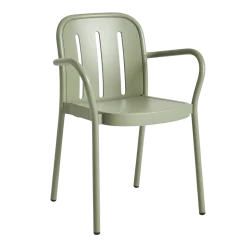 Chaise de jardin avec accoudoirs en métal vert Deville - HAY
