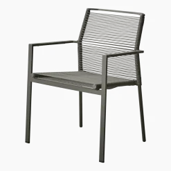 Chaise de jardin avec accoudoirs gris Edge - Cane-Line
