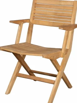 Chaise de jardin avec accoudoirs pliable en teck Flip - Cane-Line