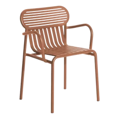 Chaise de jardin avec accoudoirs terracotta Week-End - Petite Friture