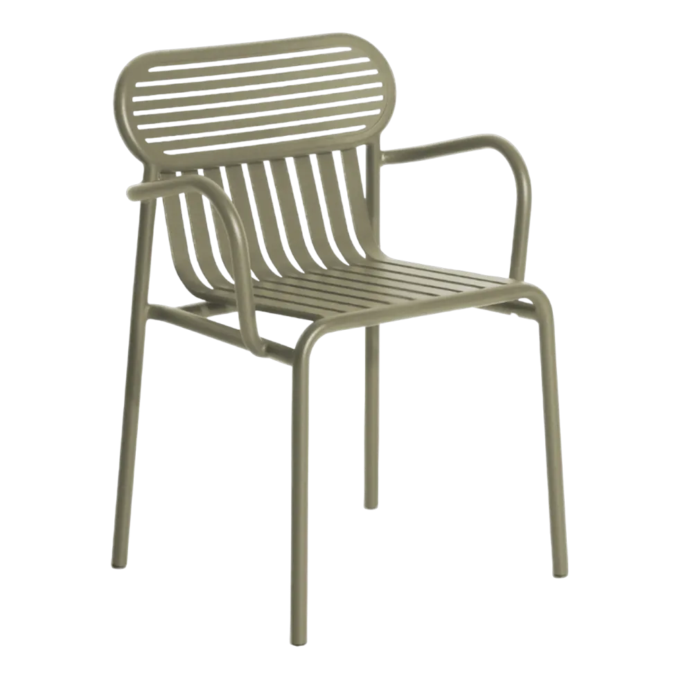 Chaise de jardin avec accoudoirs verte jade Week-End - Petite Friture