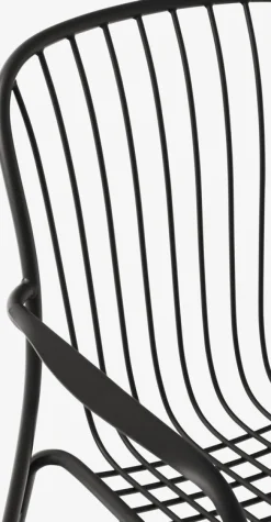 Chaise de jardin empilable avec accoudoires en acier noir chaud Thorvald SC95 - &tradition
