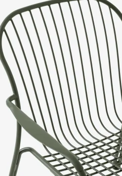 Chaise de jardin empilable avec accoudoires en acier vert bronze Thorvald SC95 - &tradition