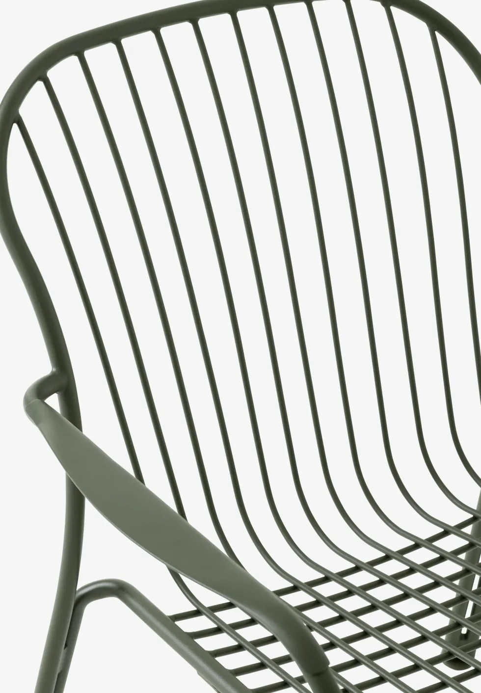 Chaise de jardin empilable avec accoudoires en acier vert bronze Thorvald SC95 - &tradition