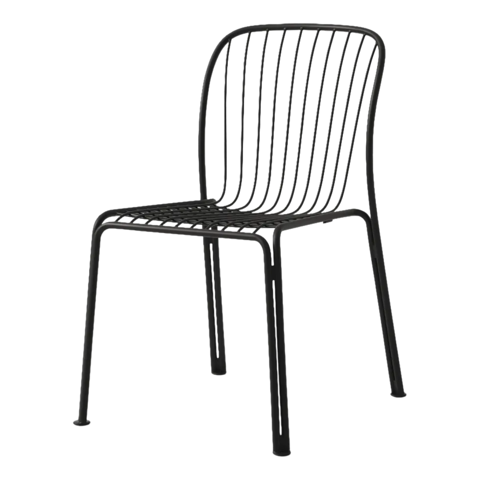 Chaise de jardin en acier noir chaud Thorvald SC94 - &tradition