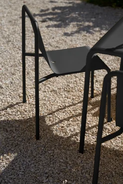 Chaise de jardin en acier thermolaqué noir graphite Panorama - TIPTOE