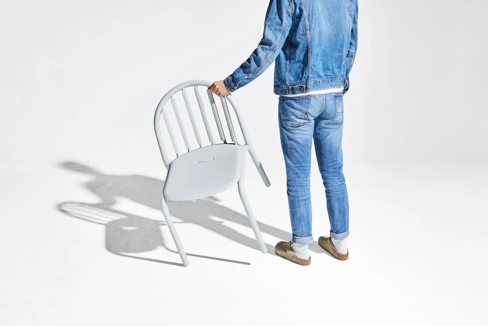 Chaise de jardin en aluminium gris clair 52x56x80cm Fred's - Fatboy