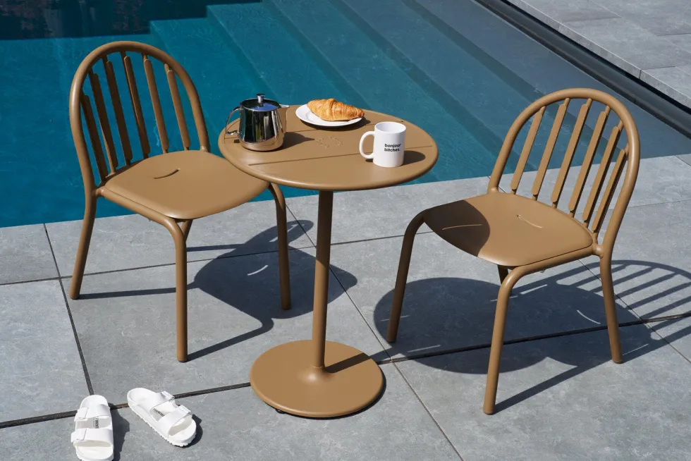 Chaise de jardin en aluminium mocha 52x56x80cm Fred's - Fatboy