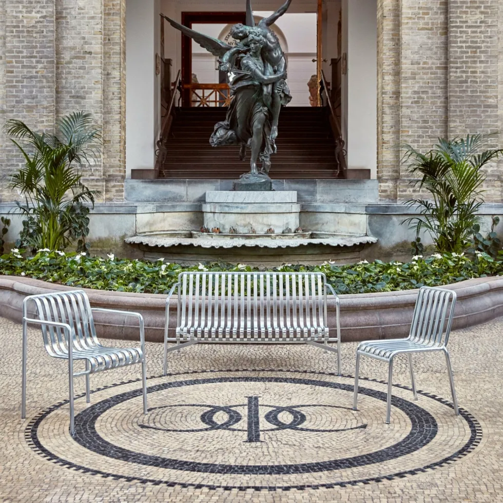 Chaise de jardin en métal gris galvanisé Palissade - HAY
