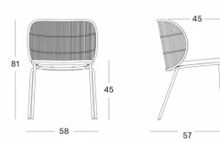 Chaise de jardin gris fossil et corde almond Kodo - Vincent Sheppard