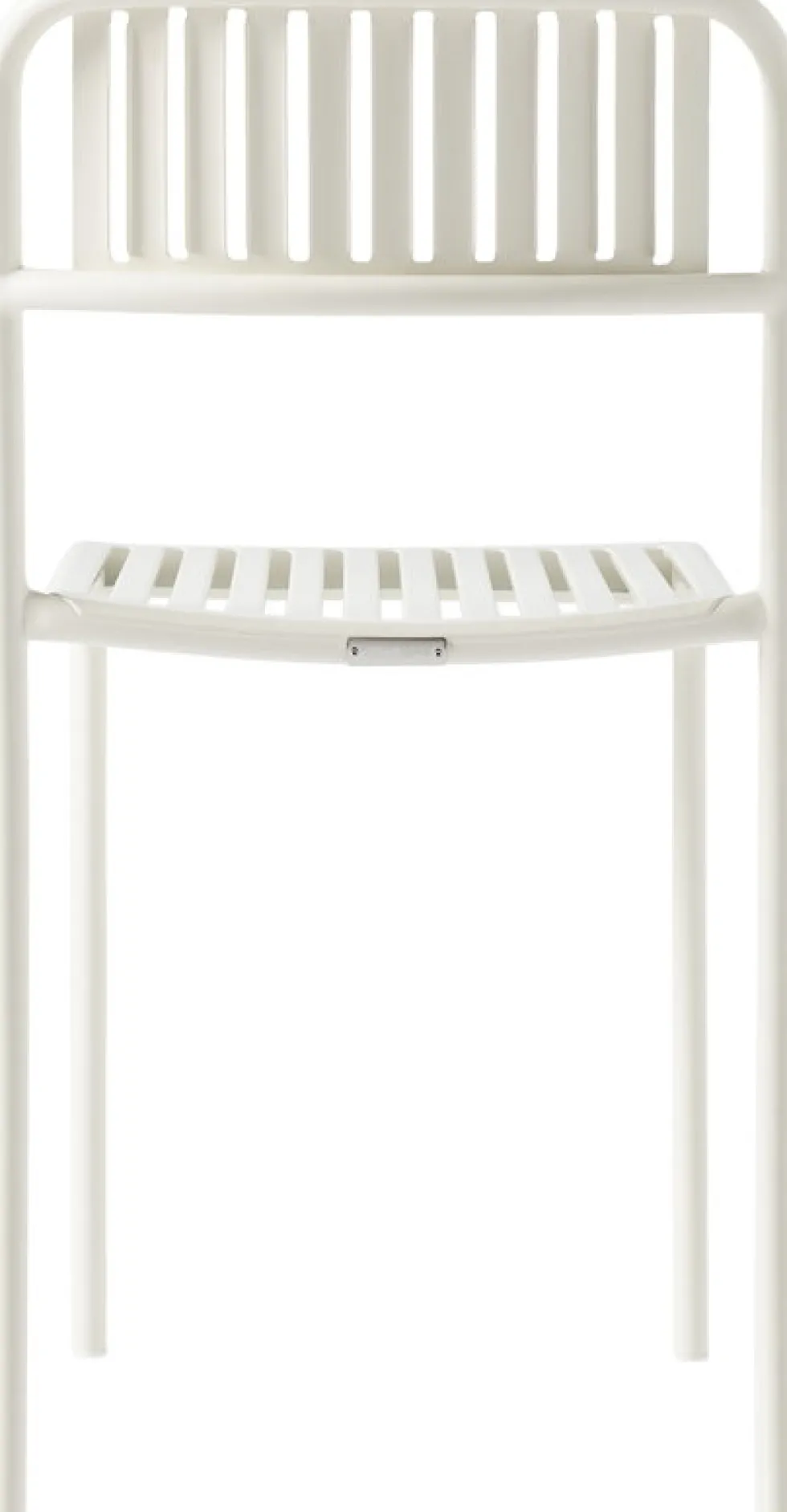 Chaise de jardin à lames en acier inoxydable blanc pur Patio - Tolix