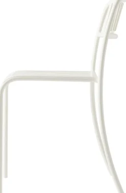 Chaise de jardin à lames en acier inoxydable blanc pur Patio - Tolix