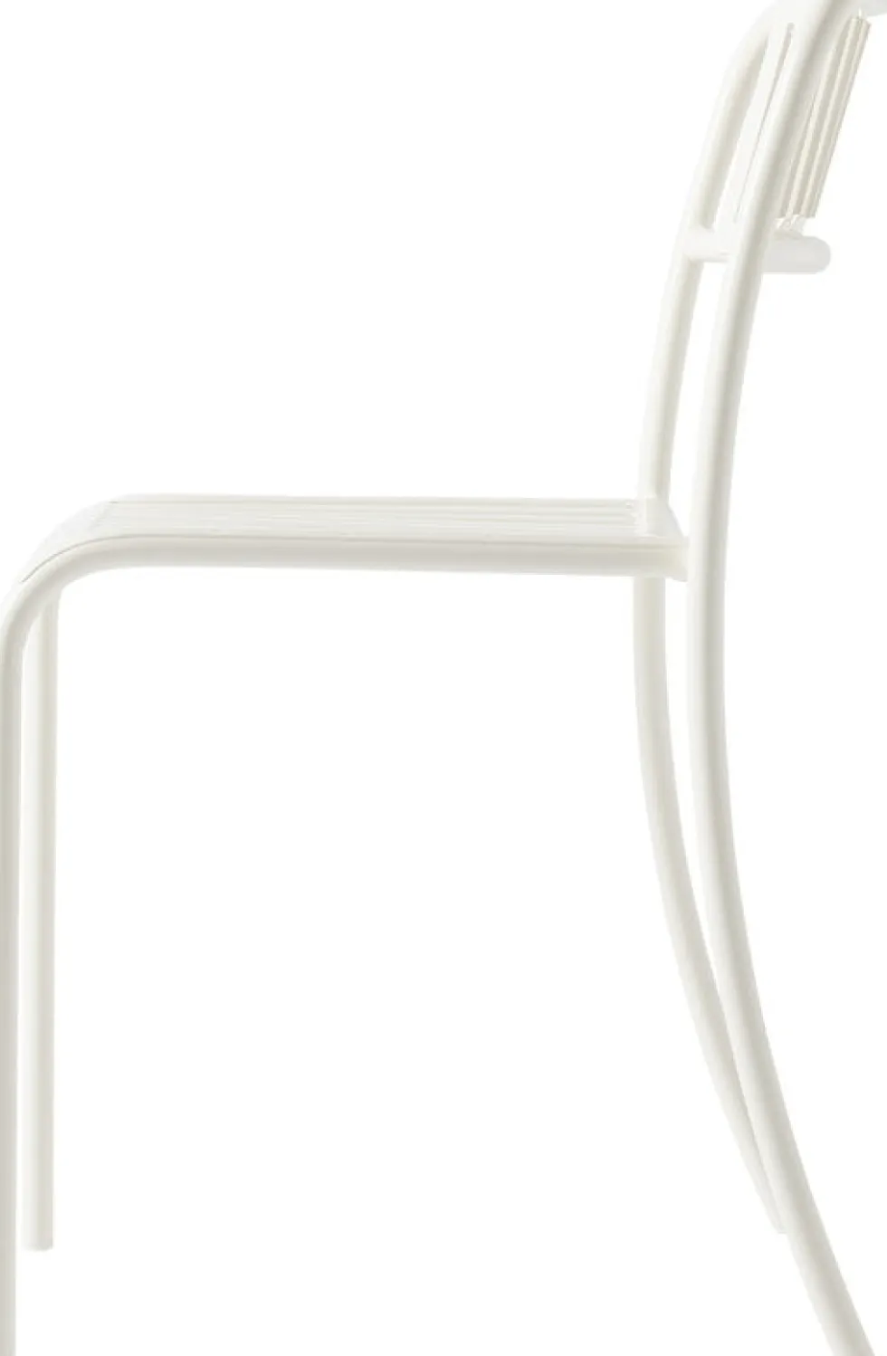 Chaise de jardin à lames en acier inoxydable blanc pur Patio - Tolix