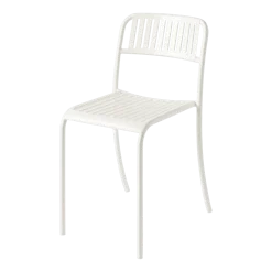 Chaise de jardin à lames en acier inoxydable blanc pur Patio - Tolix