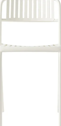Chaise de jardin à lames en acier inoxydable blanc pur Patio - Tolix