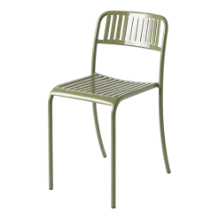 Chaise de jardin à lames en acier inoxydable vert jonc Patio - Tolix