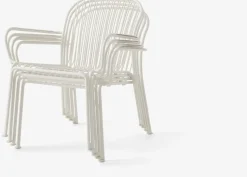 Chaise de jardin large avec accoudoirs en acier ivoire Thorvald SC101 - &tradition