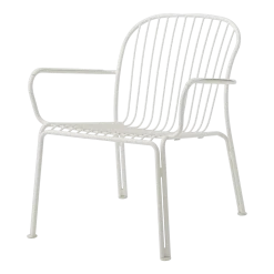 Chaise de jardin large avec accoudoirs en acier ivoire Thorvald SC101 - &tradition