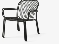 Chaise de jardin large avec accoudoirs en acier noir chaud Thorvald SC101 - &tradition