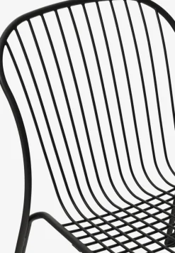 Chaise de jardin large en acier noir chaud Thorvald SC100 - &tradition