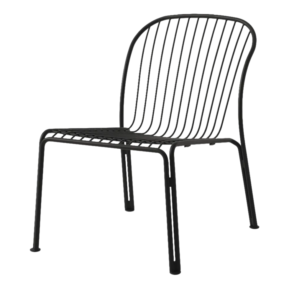 Chaise de jardin large en acier noir chaud Thorvald SC100 - &tradition